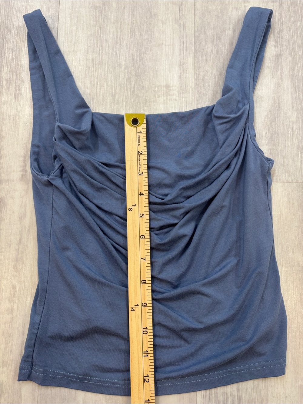 Forefair Draped Square-Neck Tank Top — Slate Blue Small - Picture 4 of 7